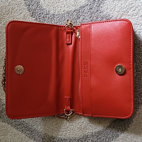 bebe sophia crossbody purse coral front flap w magnetic closure detachable strap - Picture 2 of 11
